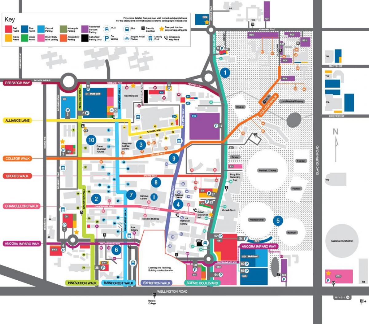 mapa da Monash university