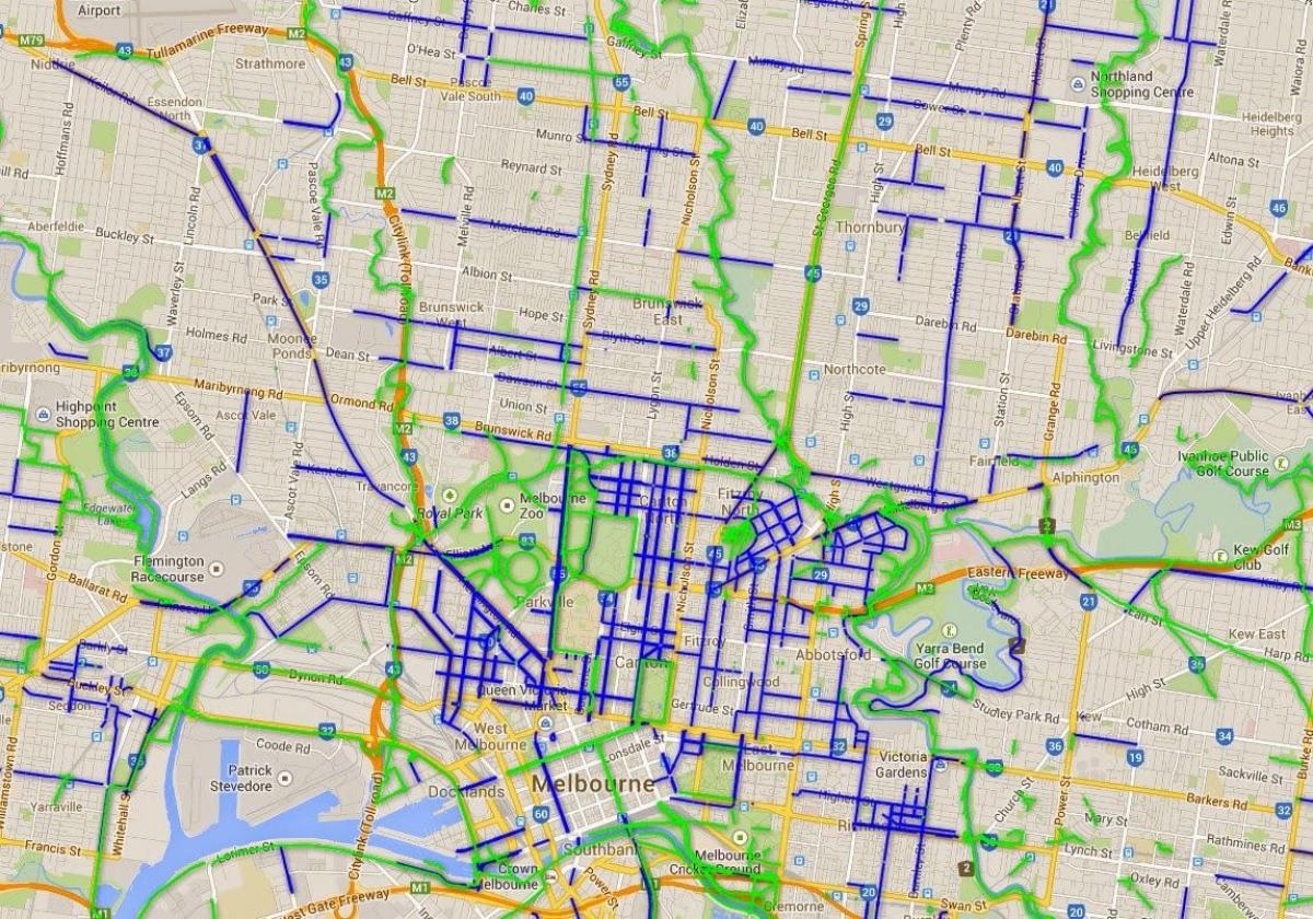ciclovias mapa de Melbourne