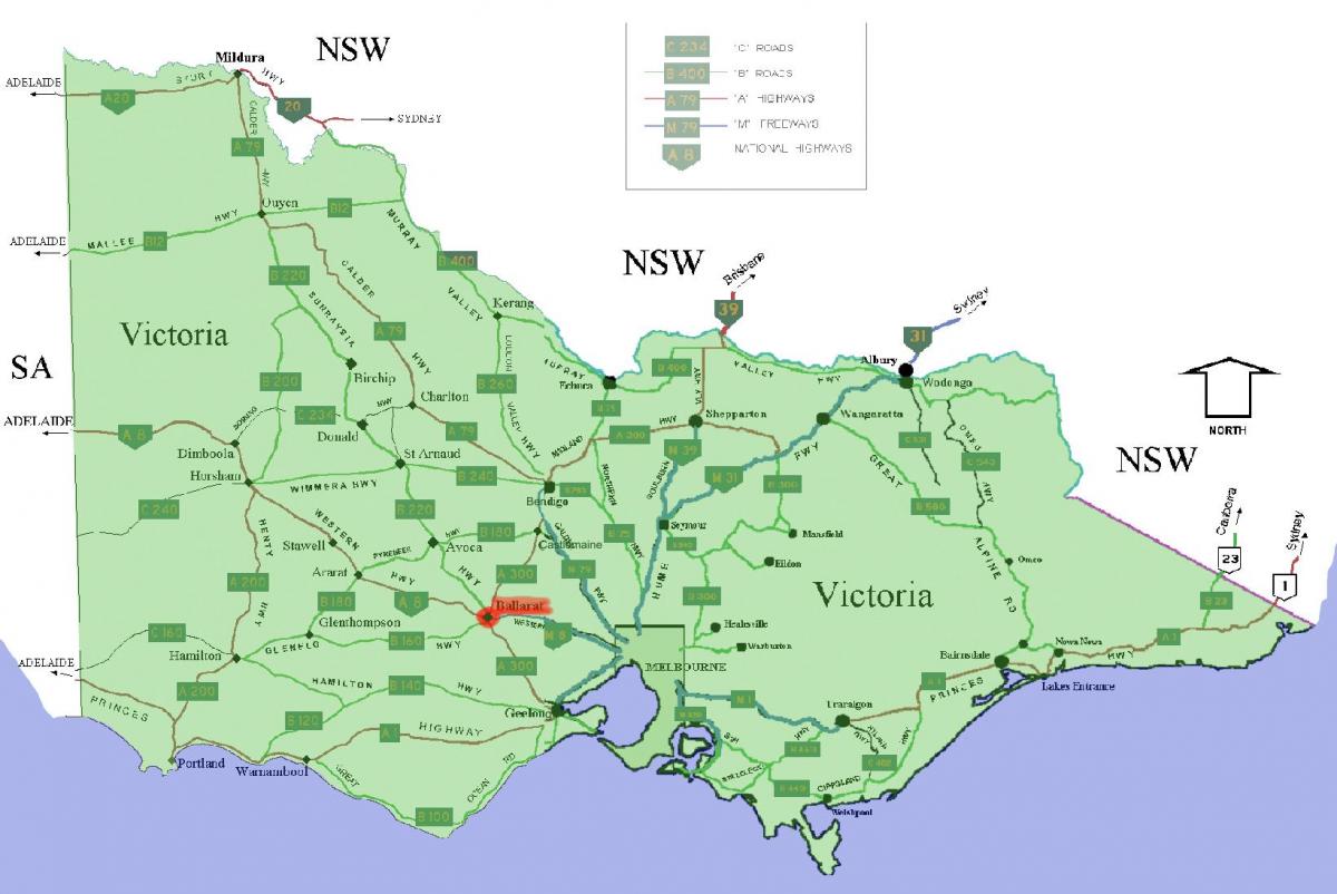 códigos postais de Victoria mapa