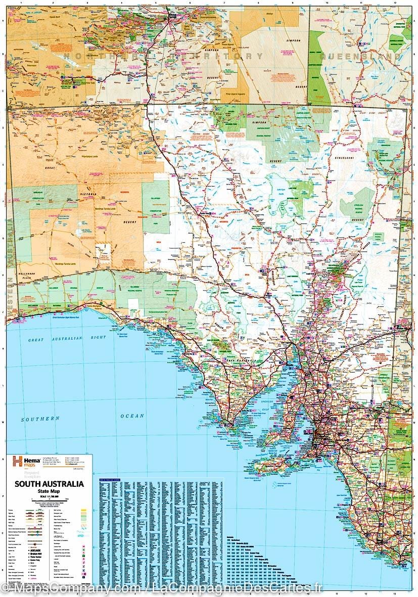 mapa da Austrália do sul