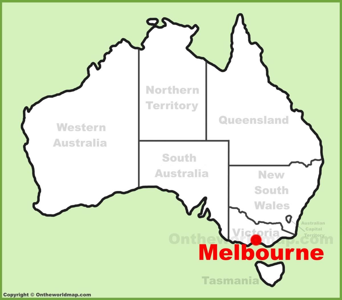 mapa de Melbourne, Austrália
