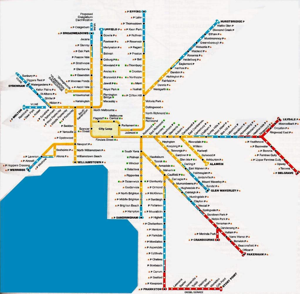 Melbourne área metropolitana mapa