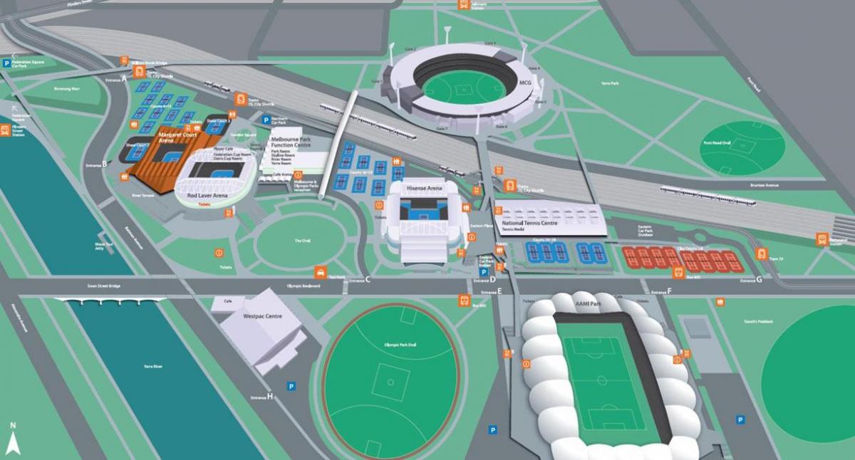 Melbourne parque olímpico mapa