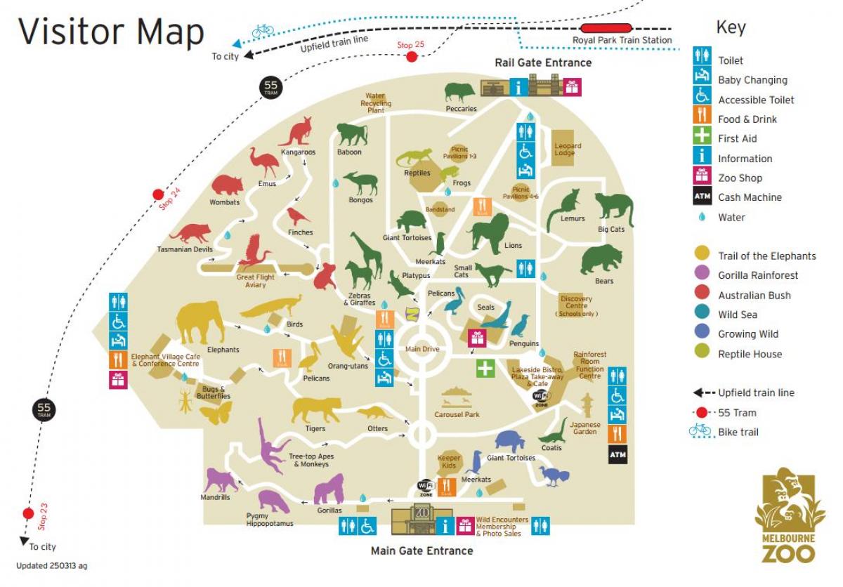 mapa de Melbourne zoo