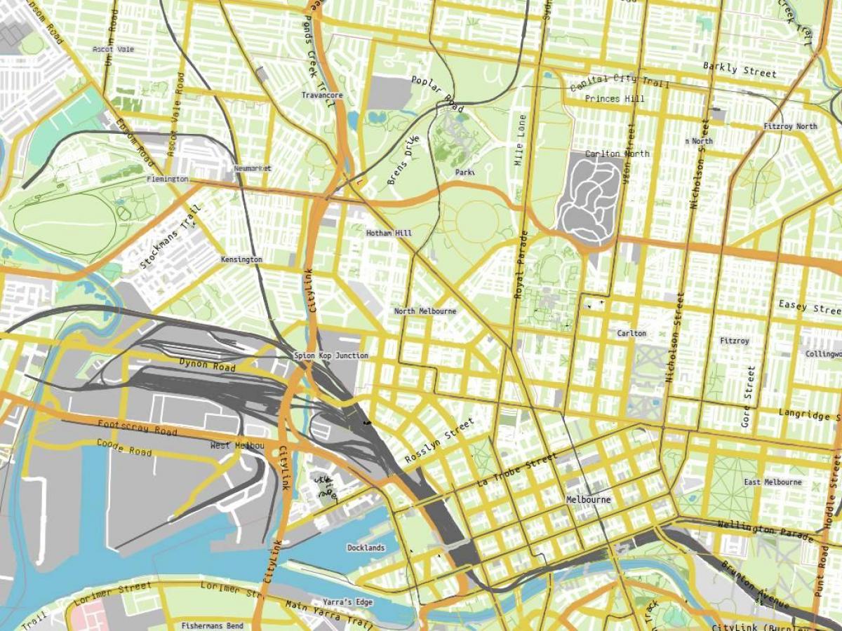 mapa do hospital Real de Melbourne