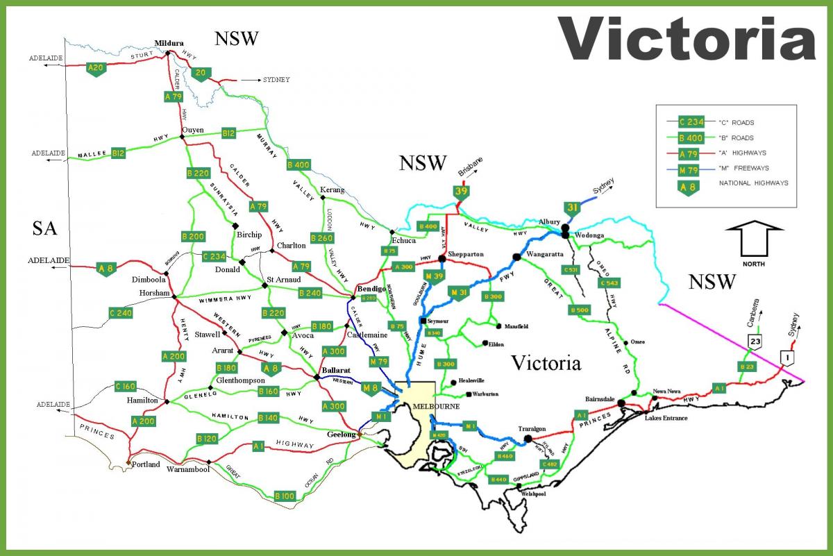 mapa de Victoria, Austrália