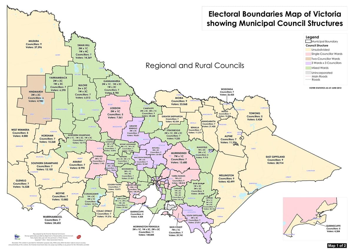mapa de Victoria, Austrália