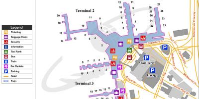Mapa do aeroporto de Melbourne terminais