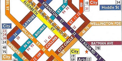 Melbourne cbd eléctrico mapa