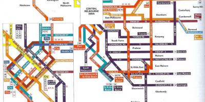 Melbourne mapa de transporte público