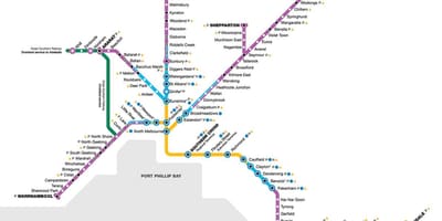 Vline trem mapa