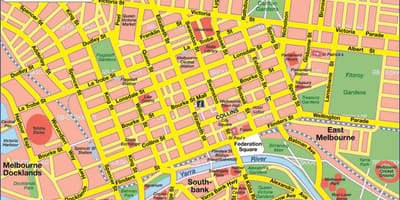 Mapa da cidade de Melbourne