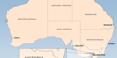 Mapa de Melbourne, Austrália
