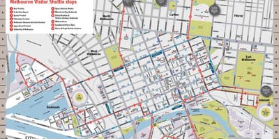 Da cidade de Melbourne atrações mapa