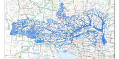 Mapa de Melbourne inundação