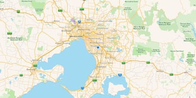 Mapa de Melbourne e subúrbios