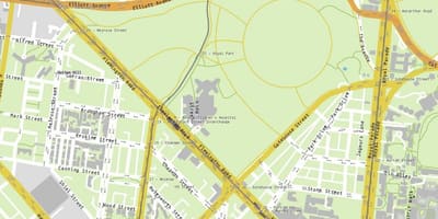 Mapa do Royal children's hospital em Melbourne